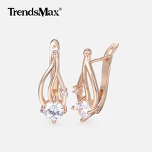 Trendsmax, женские серьги, в форме листа, кристалл, кубический циркон, серьги на День святого Валентина, подарки для женщин, вечерние, свадебные ювелирные изделия KGE152