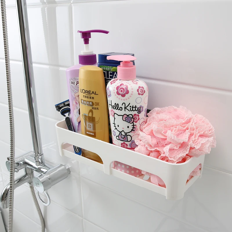 Shuangqing bathroom shelf storage rack plastic shelf wall rack