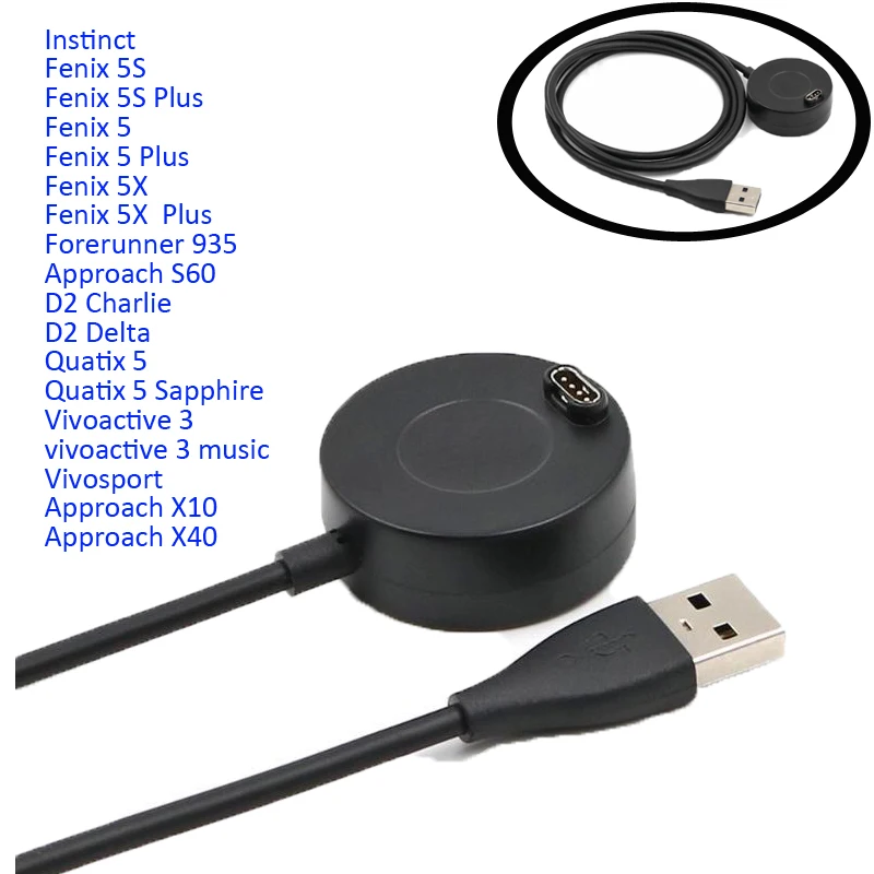 

Fenix 5X 5S 5 Plus USB Charger cable for Garmin Instinct vivoactive 3 music Chargers Smart Watch forerunner945 245 fast Charging