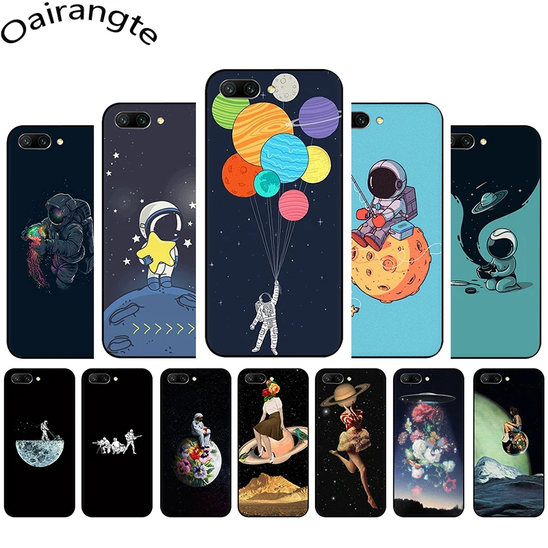 

Trippy Art aesthetic Space astronaut Soft Silicone Phone Case for Huawei Honor 6A 7A Pro 7C X 8C 8X 8 9 10 Lite view 20 9X Pro