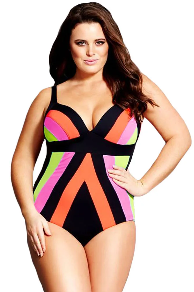 New 2 Piece Plus Size Swimsuits Padded High Waist Swimwear Top Selling