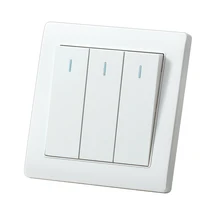 MVAVA 3 Gang 1 Way Light Switches Push Button Lamp Wall Switch 16A 250V Luxury White