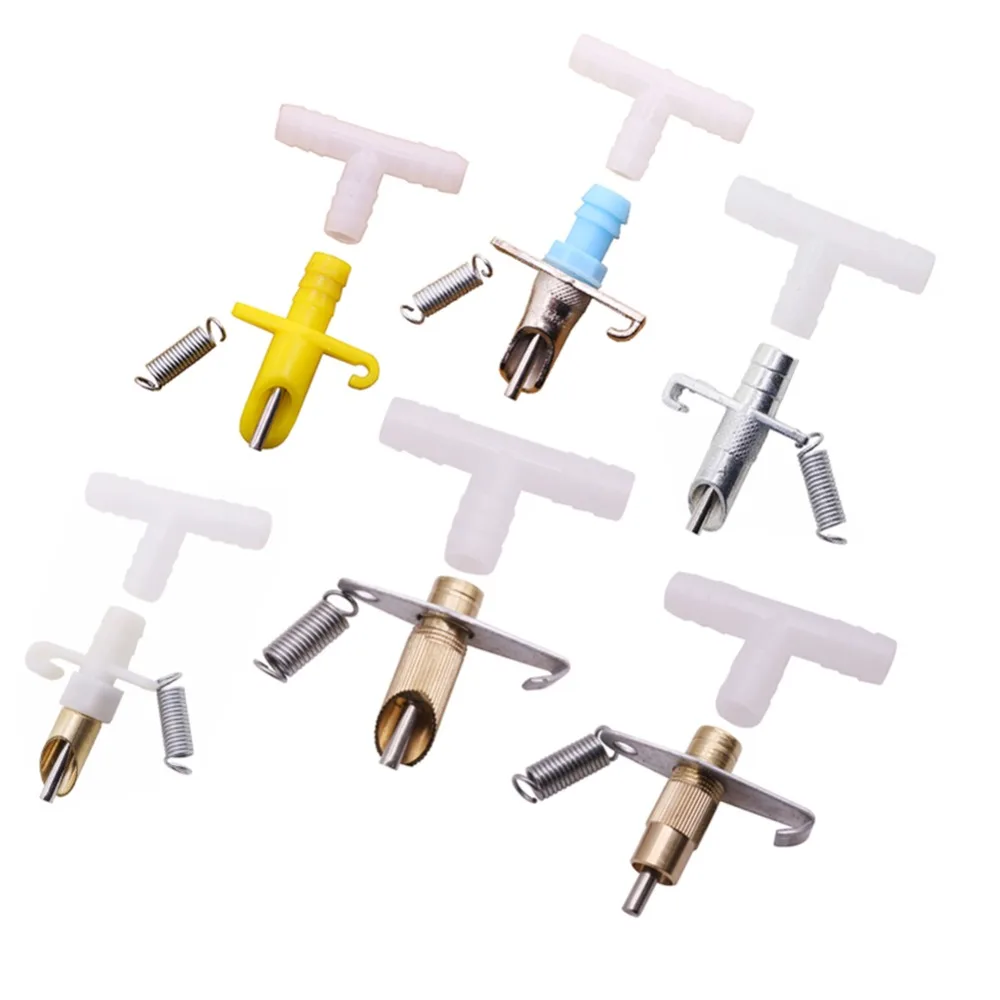 

100 sets Rabbit Nipple Drinkers Pet Cage Drinker Spring Tee Fixed Installation Domestic Poultry Feeding Breeding Incubator Shop