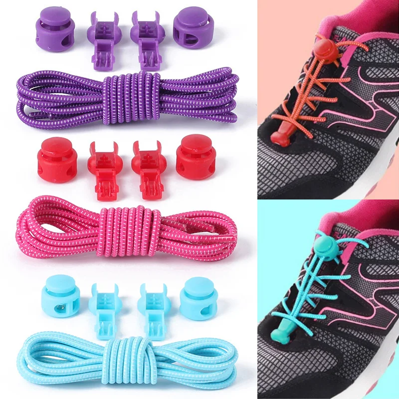 Shoe Laces Jogging Shoestrings Elastic Lock 1Set Hot Sale Triathlon Popular 25 Colors Stretching Sneaker Shoelaces Lace Running