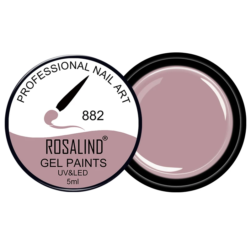882 Rosalind абсолютно новая мода Живопись гель для ногтей украшение 5 мл Высокое качество серый коричневый Цвет замочить от УФ светодиодный набор гель-лаков для ногтей - Цвет: 882