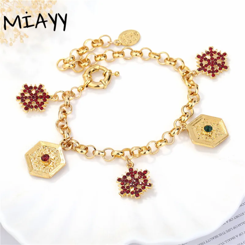 

Zinc Alloy Bracelet For Women Men Gold Chain Snowflake Pendant Hip Hop Men Jewelry Party Gifts Bangles Pulseira Masculin