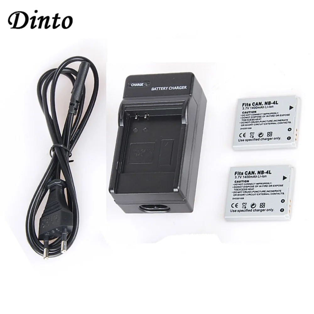 Dinto 2 шт. 1400 мА/ч NB-4L NB4L NB 4L Перезаряжаемые Камера Батарея + ЕС/штепсельная вилка