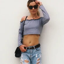 Summer Sexy Slash Neck Women Backless Striped Shirts Plus Size Strapless Ladies Tops Blouses Short Sleeve Off Shoulder Crop Top Summer Sexy Slash Neck Women Backless Striped Shirts Plus Size Strapless Ladies Tops Blouses Short Sleeve Off Shoulder Crop Top