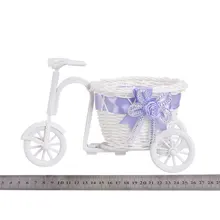 1 шт. деревянный белый трехколесный велосипед дизайн Цветочная корзина контейнер для хранения вечерние свадебные цветочные вазы и подарочные украшения для хранения