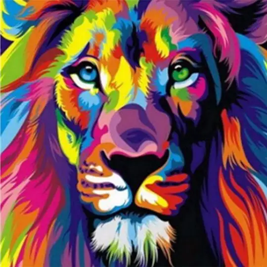 Colorful Lion Animal