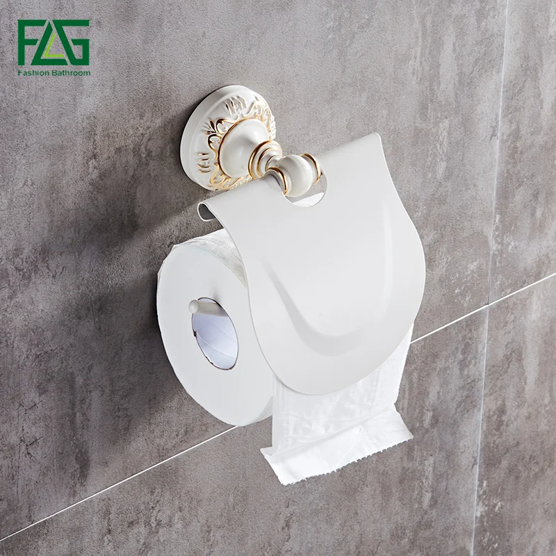 

FLG Space aluminum Bathroom Toilet Paper Holder aluminum Toilet Roll Holder Bathroom Accessories White Finish