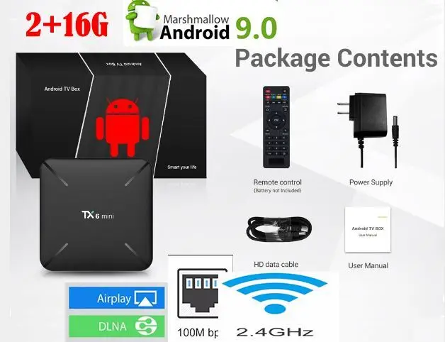 Tanix TX6 android ТВ коробка 9 0 Allwinner H6 4 Гб оперативной памяти 32 встроенной памяти/64GB 2 4G 5G
