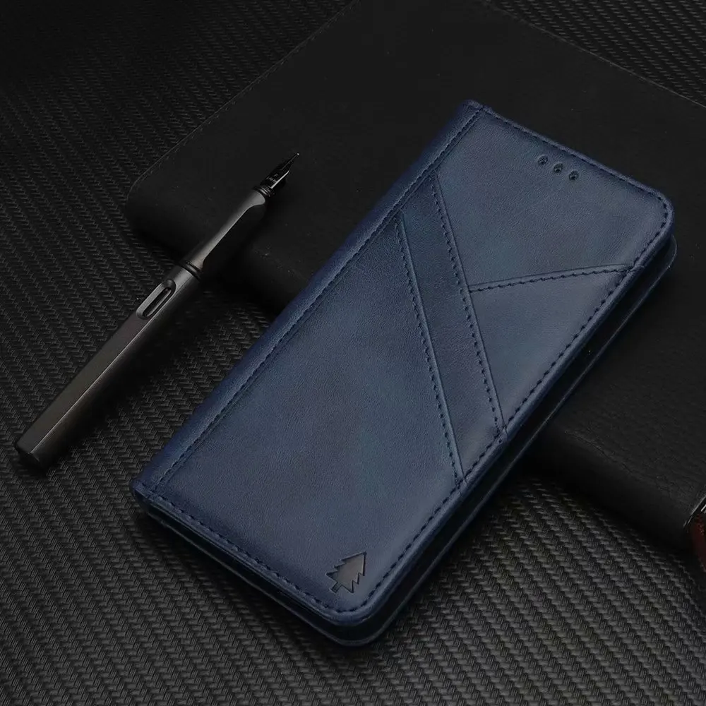 Синий Держатель для карт кошелек флип чехол для iPhone 6 6s Plus X Xs Xr Max 8 7 Coque роскошный кожаный Стенд Магнитный чехол для книги - Цвет: Синий