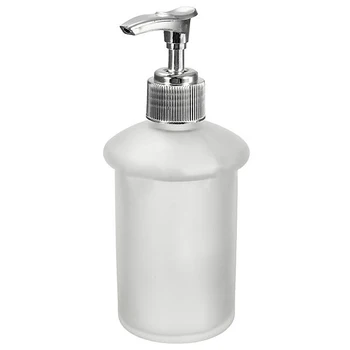 

Wall Mount Bathroom Frosted Glass Shampoo Liquid Soap Dispenser & Holder Chrome