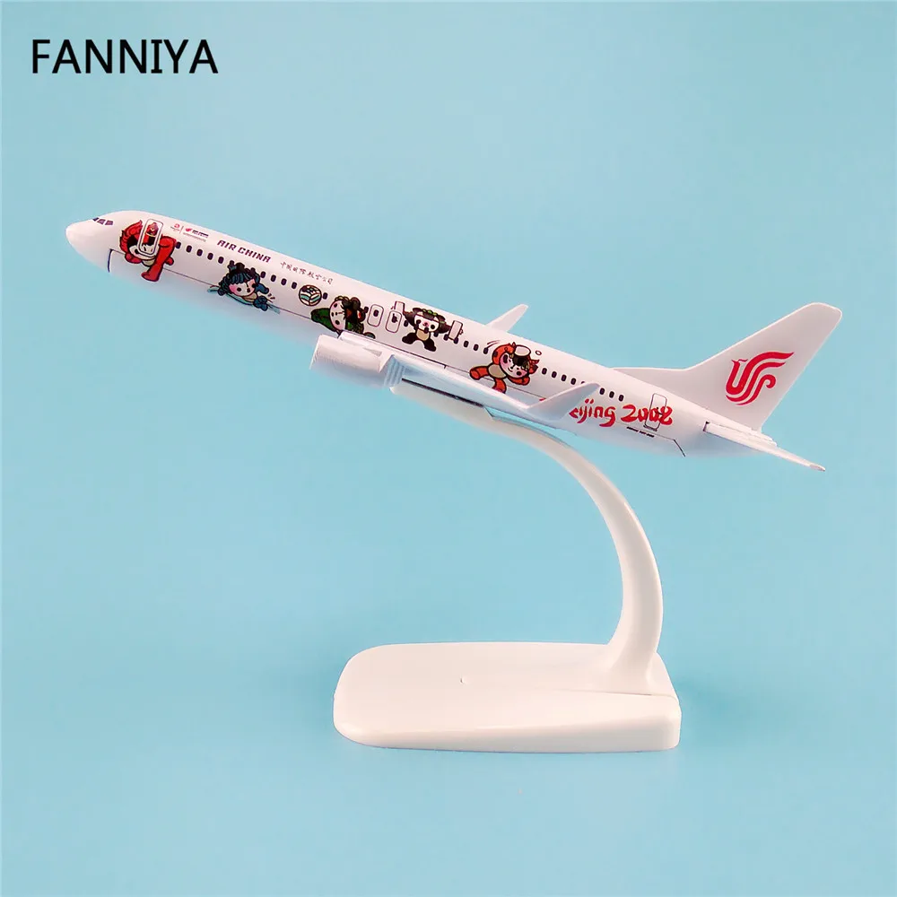 

16cm Model Airplane Air China BeiJing 2002 FUWA Lucky Doll B737 800 Airlines Aircraft Boeing 737 Airways Plane Model Gift