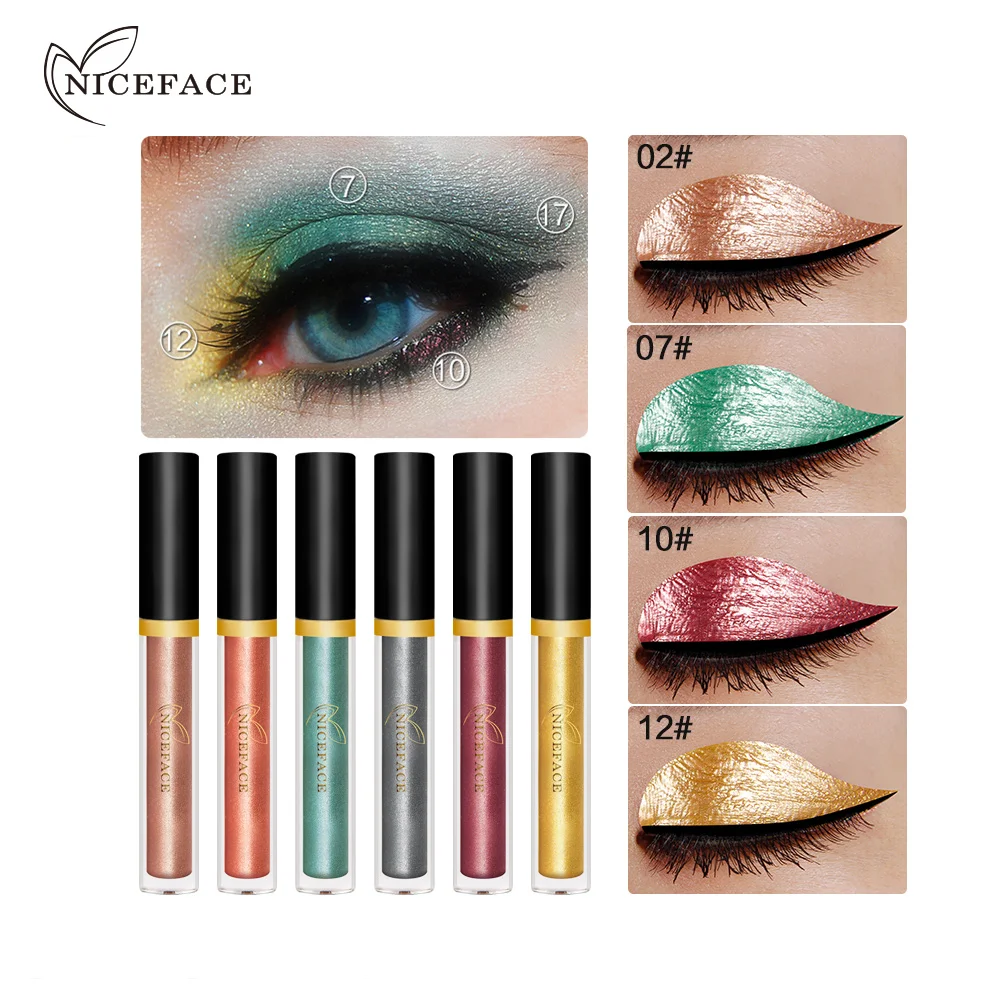 niceface Waterproof Metallic Glitter Liquid Eyeshadow Make Up 6pcs/lots
