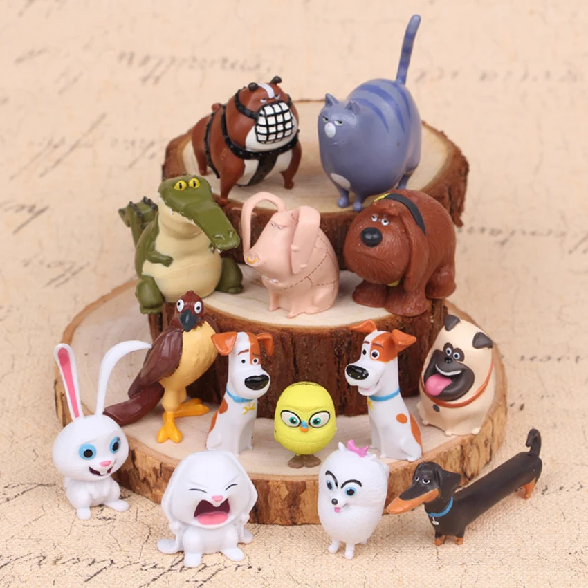 

Disney 14pcs/lot secret life of pet Action Figure Toy PVC Snowball Gidget Mel Max Duke Dog Cat Rabbit gift for children