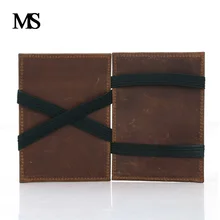 Crazy Horse Leather Card & ID Holders Magic Wallet Cowhide Credit Card Holder Vintage Casual Oxhide High Quality Cowskin 2706-1