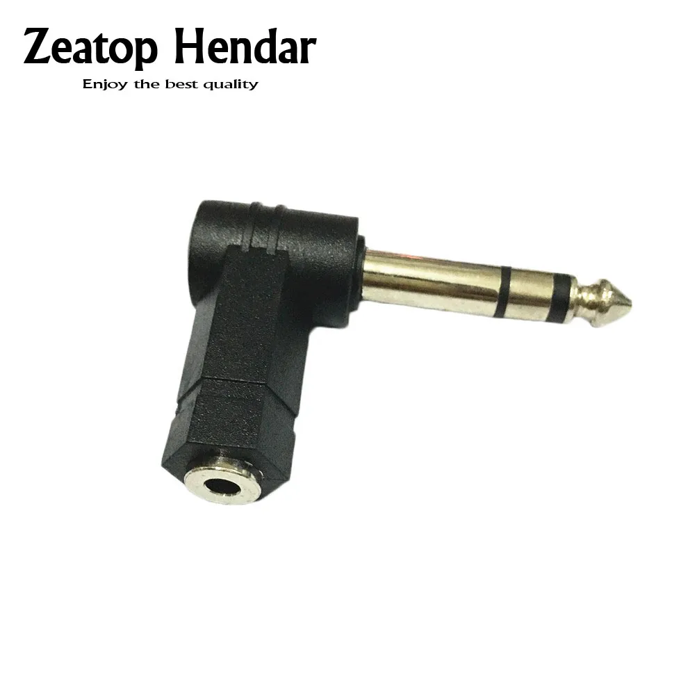 6.35mm Stereo Audio Jack Adapter Angle 90 Degree Male Plug Connector w//Spring