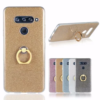 

20pcs/lot Glitter Ring Bracket TPU newest cover case for LG G6 G7 Q7 Q8 V30 V40 K8 K10 2018 X Power 3 K40 fashion cover case