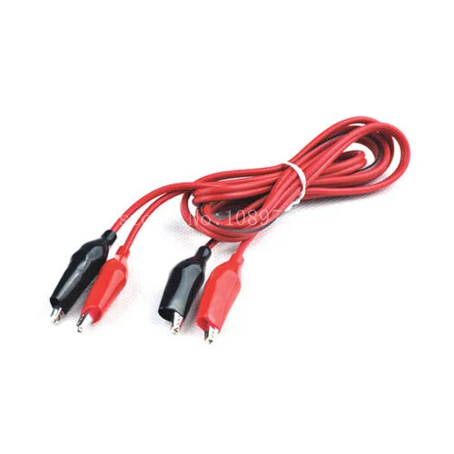

5 Sets Dual End 4 Alligator Clip Test Probe Leads Red+ Black Cable 2 Wire 100cm
