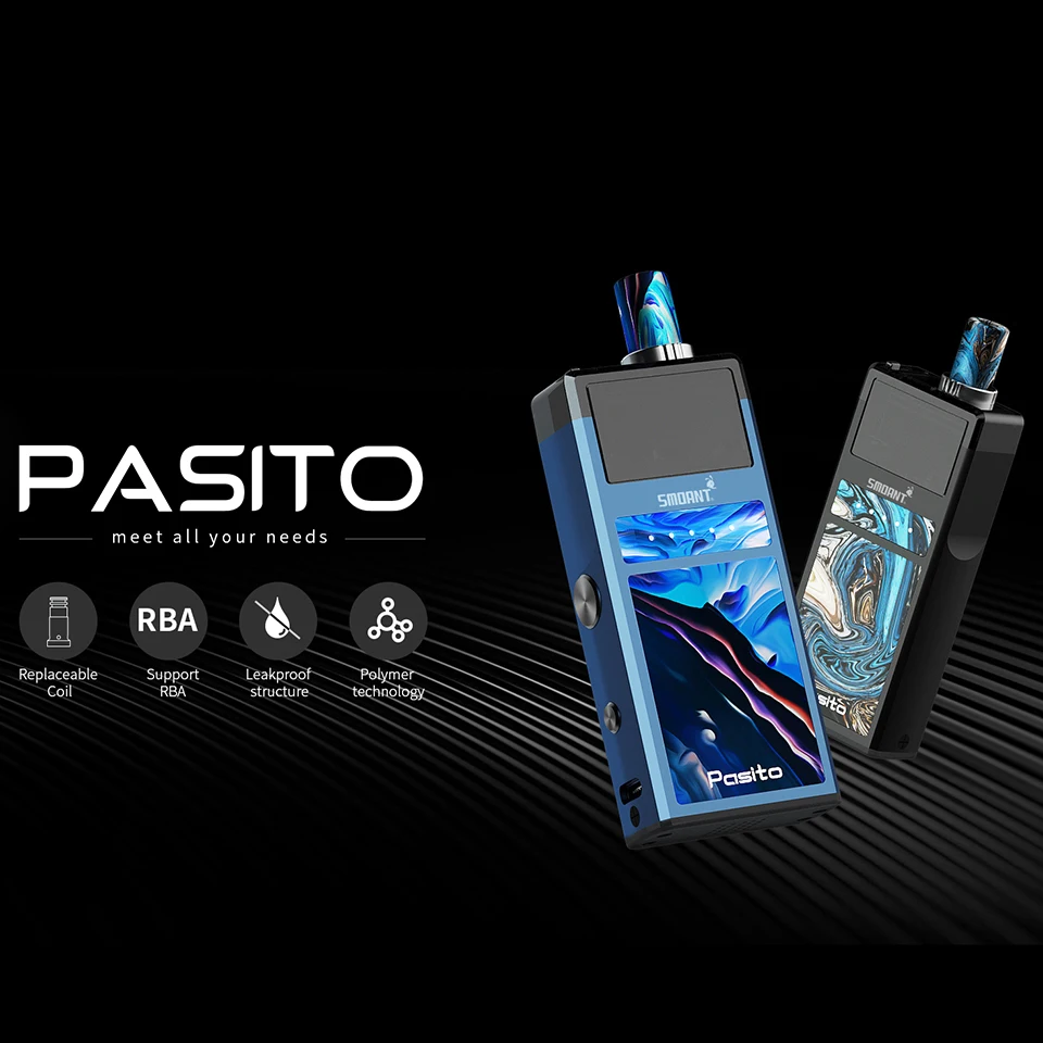 Smoant Pasito стартовый набор Pod Vape ручка 1100 мАч ремонтопригодная pod система 3 мл распылитель MTL DTL Vape комплект vs Orion DNA Jester