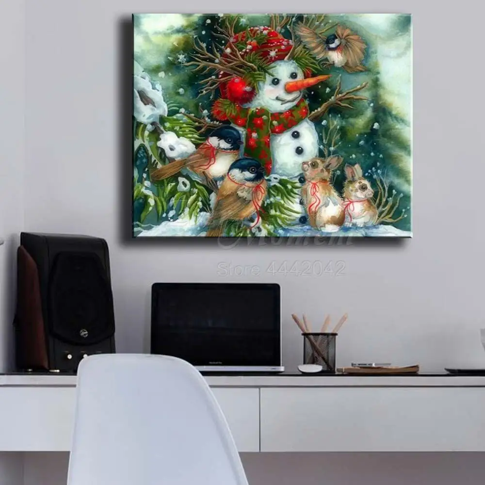 Ever Moment бриллиантовый рисунок Рождество Снеговик птица картина с кроликом мозаика Алмазная вышивка полная квадратная дрель 5D DIY S2F613