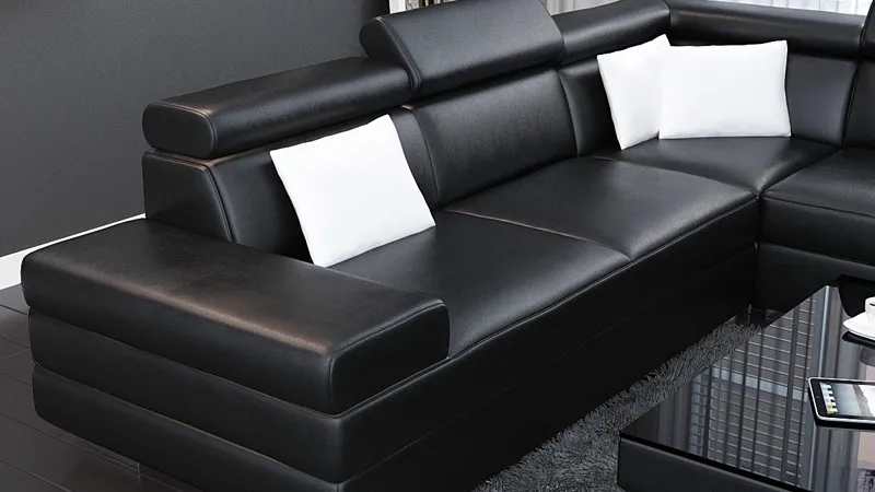 0413-K5009 -3 black sofa