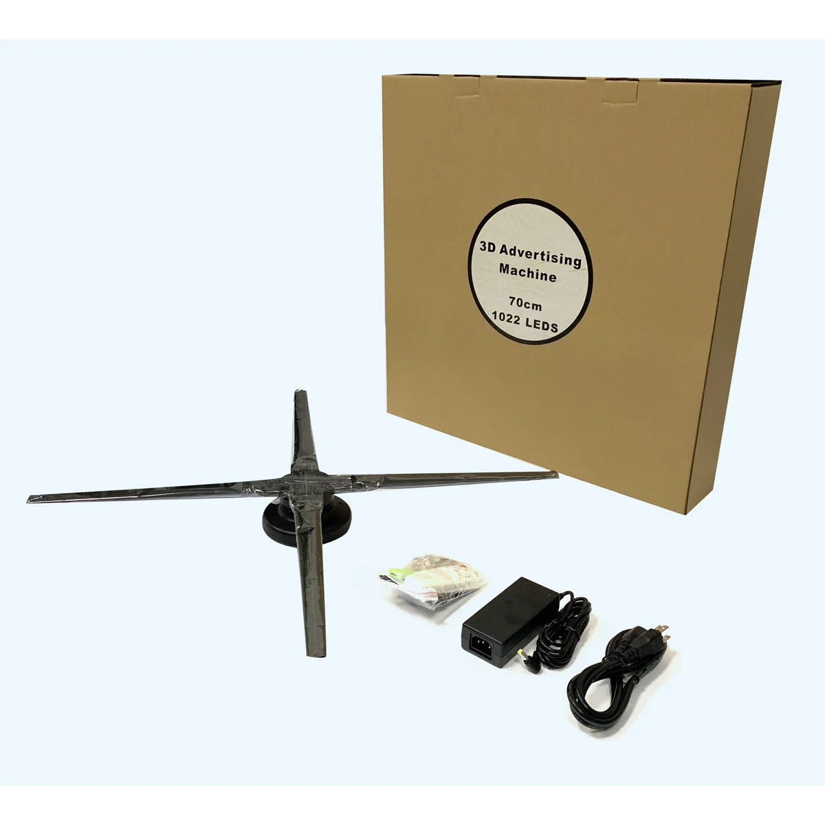 Upgraded 70cm Wifi 3D Holographic Projector Fan Hologram Player LED Video Display Fan Advertising Light APP Control Four Axil Upgraded 70cm Wifi 3D Holographic Projector Fan Hologram Player LED Video Display Fan Advertising Light APP Control Four Axil