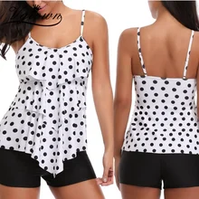 VGTOWN Plus Size 5XL Swimwear Sexy Swimsuit Women Tankini Dot Swim Vintage Beach Wear Bathing Suits Female Monokini Swim Suit