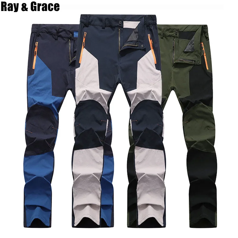 

RAY GRACE Summer Quick Dry Outdoor Pants Waterproof Breathable Elastic Trekking Pants Hiking Cycling Climbing Thin Trousers