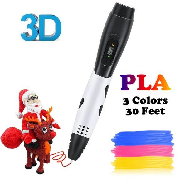Dikale белая 3D Ручка для печати ABS/PLA нить 6-го поколения 3D принтер для рисования ручка карандаш Impresora 3D импримант ручка для рисования - Цвет: EU Plug 9m 3 Color