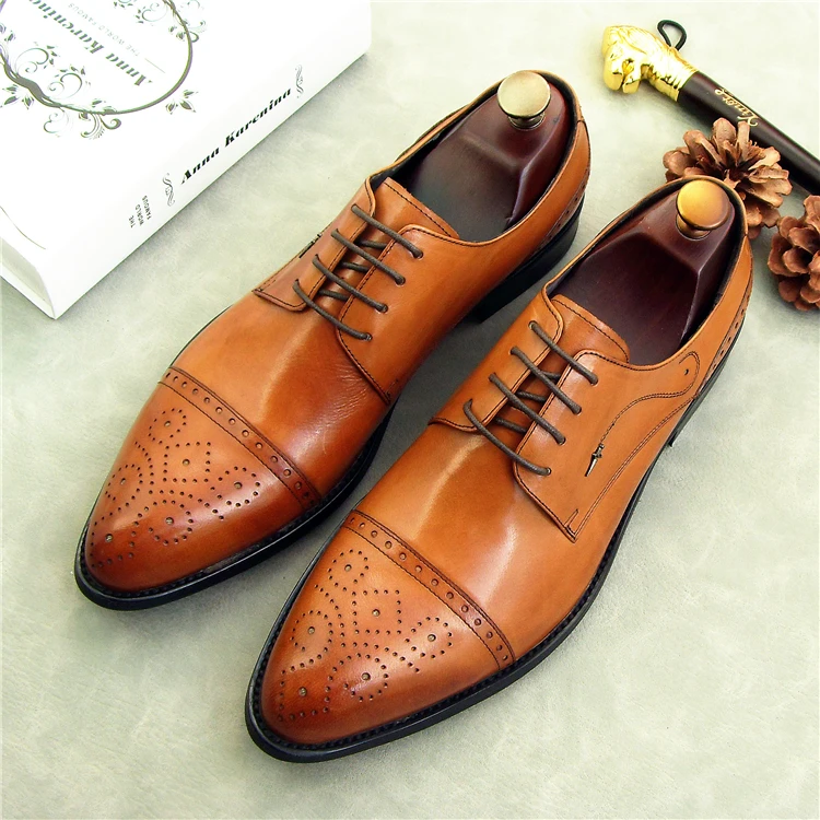 Negocios Primavera Cuero Zapato Moda 3 Genuino Tallada Boda 2 Hombres De 1 Derby La Rendimiento Borgues Oxfords Zapatos B7qB0w