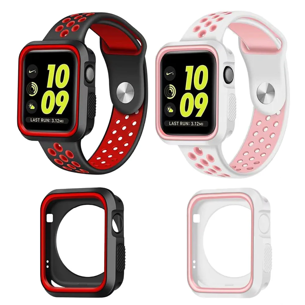 

Besegad Soft Silicone Protective Bumper Frame Case Cover Skin for Apple Smart Watch iWatch Series 1 2 3 38mm 42mm Accessories