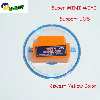 

Newest Yellow Color Super Mini Wifi ELM327 V1.5 ELM 327 Car Diagnostic Tool OBD2 Scanner Support Android & IOS System