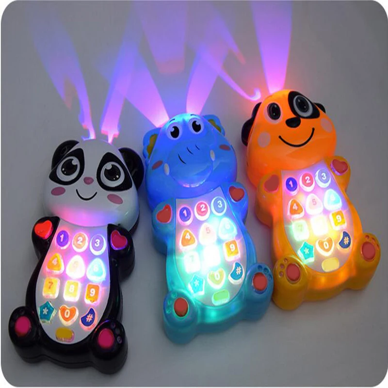 

1Pc Baby Electric Learning Machine Educational Toys for Children Kids Plastic Cartoon Music Projection Flashing Simulative Phone