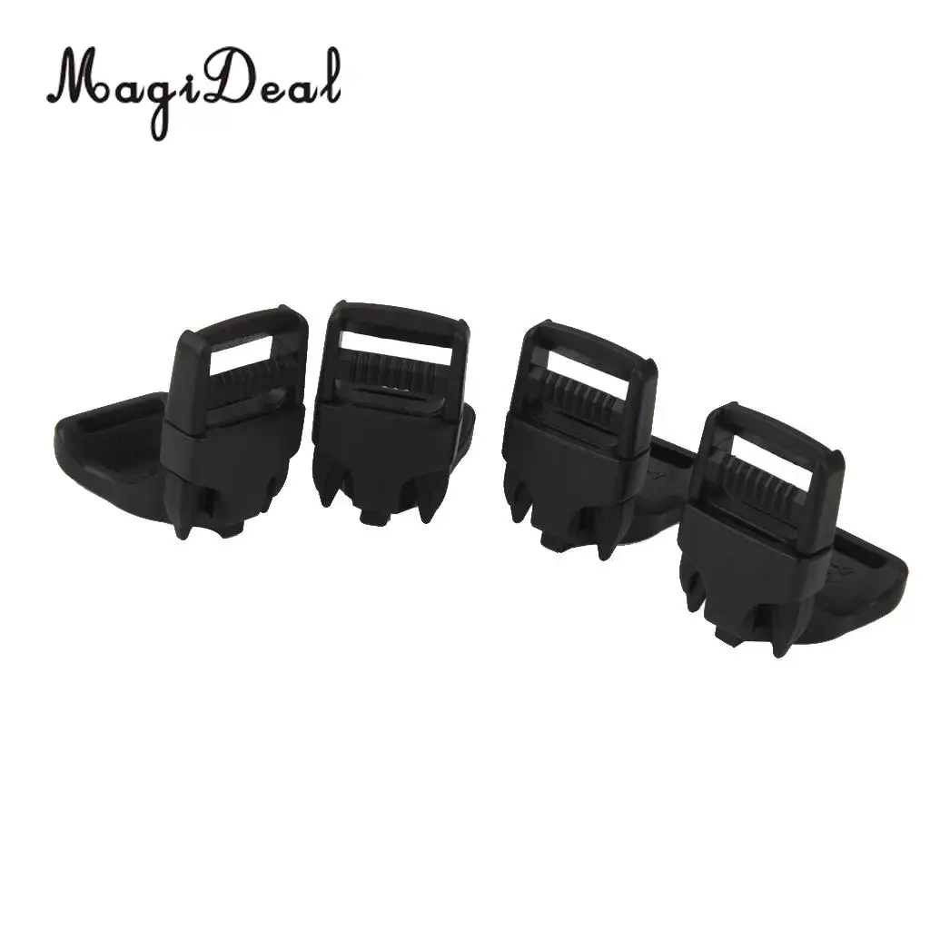 MagiDeal 4pcs Black Nylon Plastic Camping Tent Pole Fixing Split Buckles