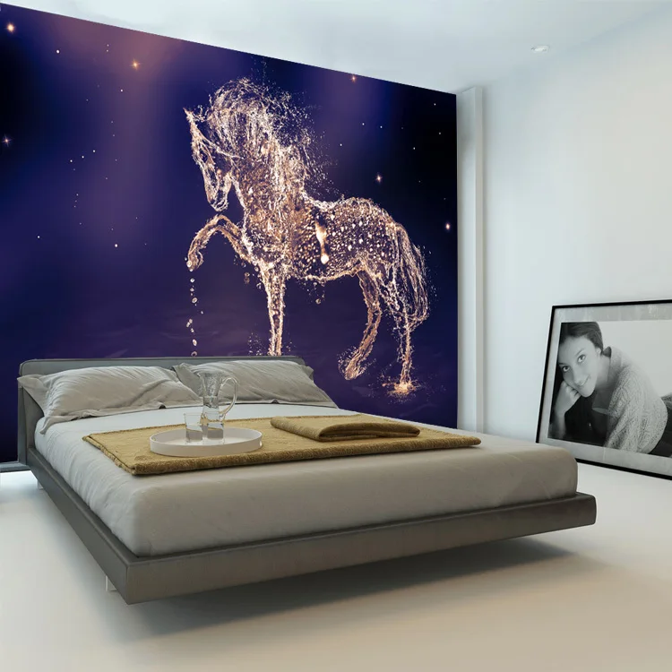 Фантазия лошадь фото обои на заказ настенная Очаровательная Galaxy Обои Wall Art Спальня Обувь для девочек Детская комната Декор украшение дома