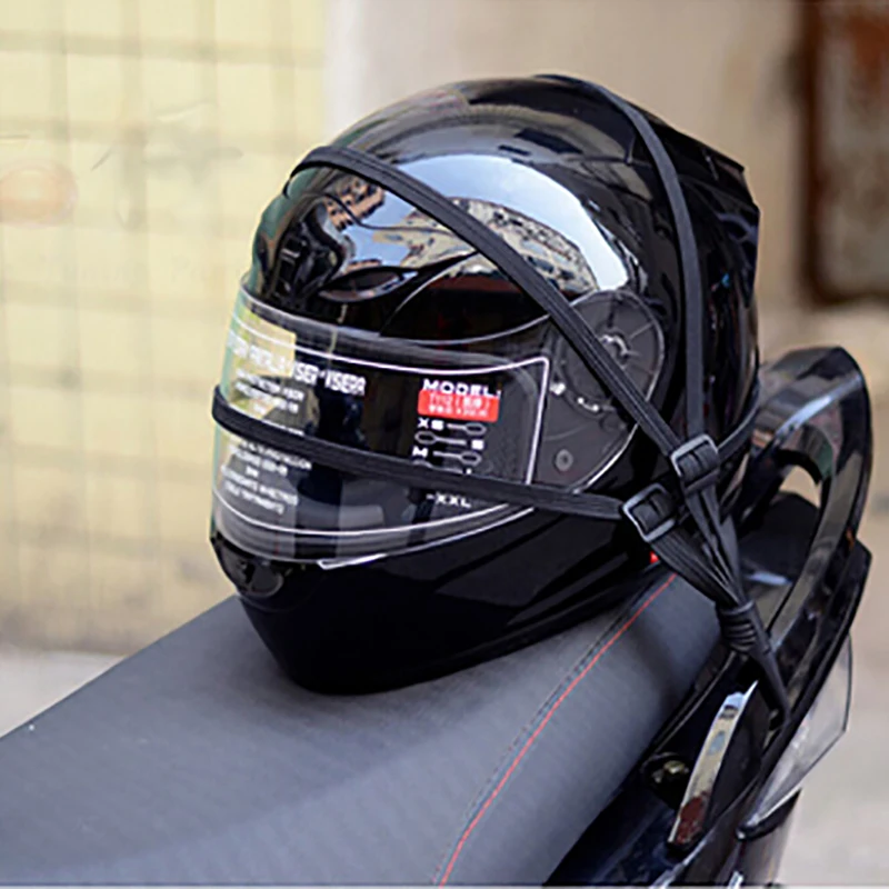 Аксессуары для мотоциклов, черная багажная сетка, фиксированная веревка, эластичный крючок для шлема, сетчатая веревка