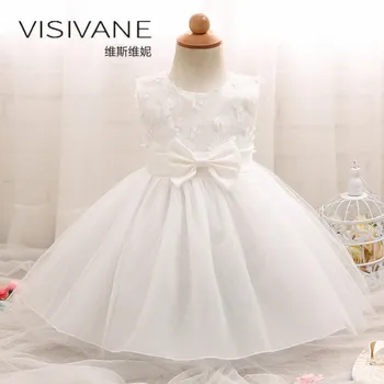 

Baby Girl Dress The New Fashion Newborn Clothing With Bow And Floral Cute Children Princess Party Sleeveless Knee-Length Dresses