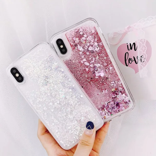 Мягкий блеск Динамические Liquid Quicksand чехол для iPhone X случаях 5S SE 6 S Plus 7 Чехол 8 плюс
