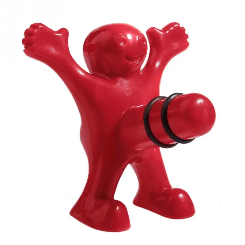 Новый Творческий Кухня Бар Красный Fun Счастливый Человек Форма Пиво Сода Бутылки