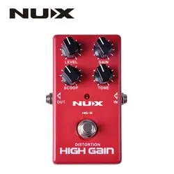NUX HG-6 высокое качество Гитары Искажение с высоким коэффициентом усиления Электрическая педаль эффектов Правда Обход Красный Прочный