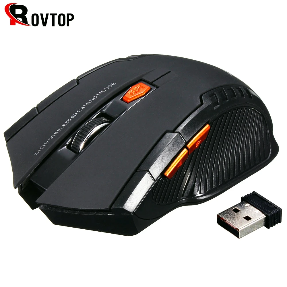 Rovtop 2,4 ГГц Беспроводная оптическая мышь для геймеров, новая игровая беспроводная мышь с приемником USB для ПК, игровых ноутбуков