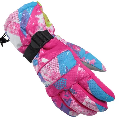 30 градусов лыжный зимние теплые уличные перчатки толстые ветрозащитный холодной Водонепроницаемый Альпинизм катание на износостойкие Нескользящие перчатки - Цвет: light pink