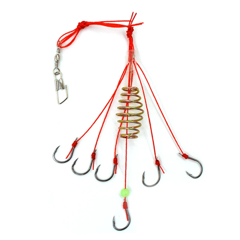 Buy [ 2 Rigs = 1 Card ] 6 Hooks Bait Rig River Lake