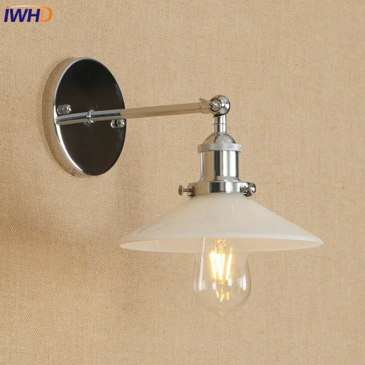 

IWHD Retro Loft LED Wall Lamp Iron Adjustable Wandlamp Glass RH Fixtures Home Lighting Bathroom Light Applique Murale Luminaire