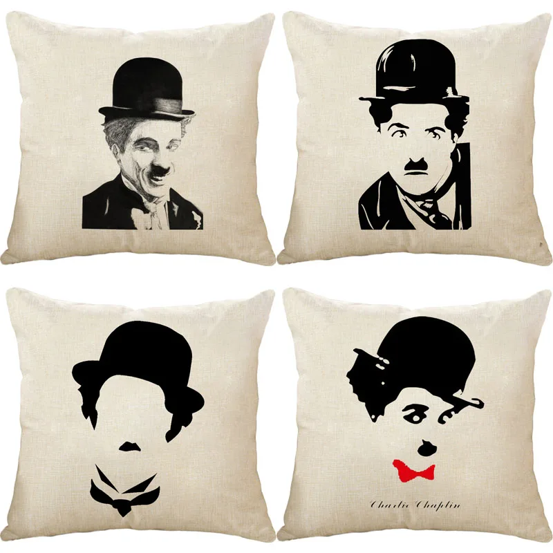 wholesale wedding gift cushion cover Cartoon comedy gentleman Chaplinya