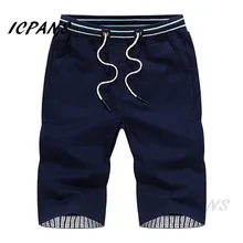 ICPANS новые мужские шорты летние мужские пляжные шорты хлопок повседневные мужские шорты с эластичной талией homme брендовая одежда 4XL