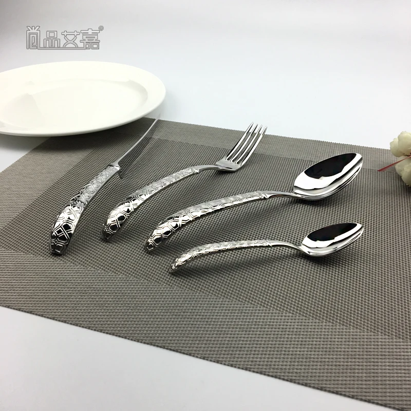 

High Quality 1810 Stainless Steel Cutlery Set dinner set Cutlery Dessert Spoon Four Sets of Exquisite Eat Steak Knife D0001